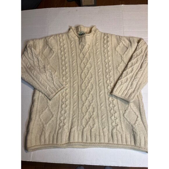 Aran Crafts Mens pure Wool fisherman cable knit  Sweater Size M Made In Ireland - Picture 1 of 10